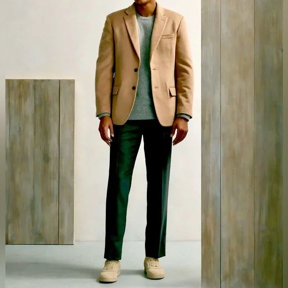 New! Quince 100% Mongolian Cashmere Camel Blazer Sz XXL - Picture 7 of 10